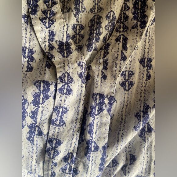 PATAGONIA WOMENS COTTON CASUAL  SHIRT WHITE PURPLE 3/4 SLEEVE SZ 12 - Picture 11 of 12